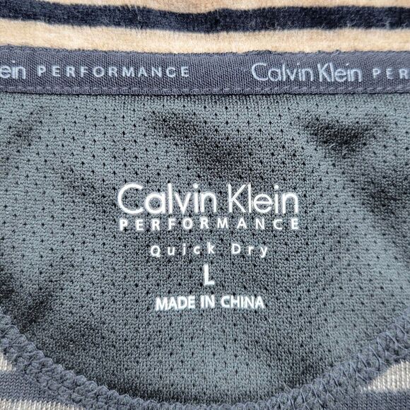 Calvin Klein Jacket Women's Large Brown Performance Quick Dry Striped Velour - Picture 8 of 9